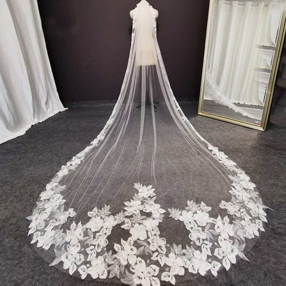 Cathedral length Floral Veil